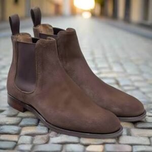 Brown leather boots